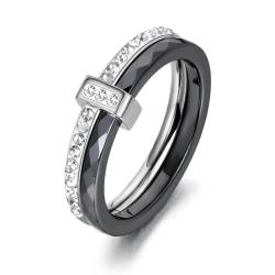 Ring Ringe Damen Bijouterie Herren Schwarz Weiß Eheringe Für Frauen Mädchen Verlobung 9 Steelblack von SiVaji