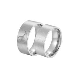 Ring Ringe Damen Bijouterie Herren Vintage Yin Yang Ring Für Paare Passender Ehering 9 Zoll Silber von SiVaji