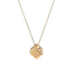 SiVaji Halskette Ketten Schmuck Herren Frauen Anhänger Necklace Hip Hop Dice Expression Pack Halskette Frauen Winter Pullover Kette Herren Gold von SiVaji