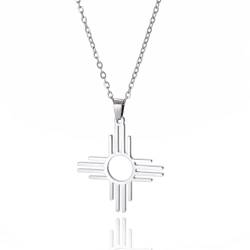 SiVaji Halskette Ketten Schmuck Herren Frauen Anhänger Necklace Sonnensymbol Anhänger Neckalce Für Damen Männer Silvercolor von SiVaji