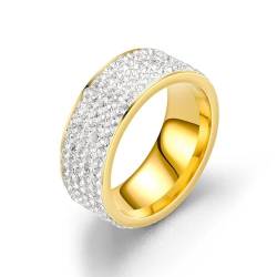 SiVaji Ring Ringe Damen Bijouterie Herren Hip Hop Ring 8Mm Verlobung Eheringe Für Frauen Männer 10 Goldfarbe von SiVaji