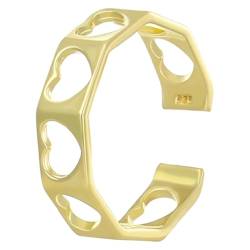SiVaji Ring Ringe Damen Bijouterie Herren Hohles Herz Für Frauen Ehering Verstellbare Offene Ringe Finger Gold von SiVaji
