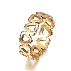 SiVaji Ring Ringe Damen Bijouterie Herren Hollow Heart Lover Ring Klassische Verlobungsringe Für Frauen 8 Gold von SiVaji