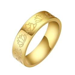 SiVaji Ring Ringe Damen Bijouterie Herren Lotusblume Amulett Ring Für Frauen Männer Ehering 8 Gold von SiVaji