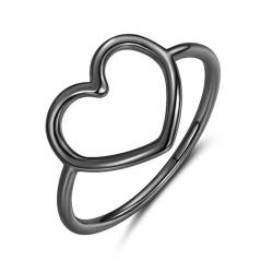 SiVaji Ring Ringe Damen Bijouterie Herren Minimalist Heart Finger Rings For Women Wedding Engagement 9 Black von SiVaji