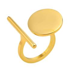 SiVaji Ring Ringe Damen Bijouterie Herren Offener Moderner Geometrischer Ring Für Frauen Minimalistischer Ring Usringsize08 R-656G von SiVaji