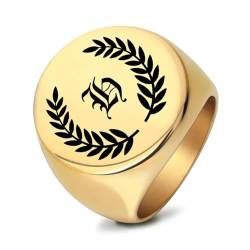 SiVaji Ring Ringe Damen Bijouterie Herren Punk Vintage Blume Hochzeitsbuchstabe Wort Runder Ring Für Frauen 6 H von SiVaji