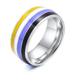 SiVaji Ring Ringe Damen Bijouterie Herren Ring Für Frauen Paar Stolz Liebesversprechen Streifen Flagge Verlobungsringe Usringsize09 Pr-044S von SiVaji