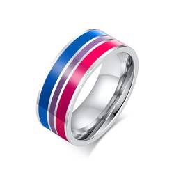 SiVaji Ring Ringe Damen Bijouterie Herren Ring Für Frauen Paar Stolz Liebesversprechen Streifen Flagge Verlobungsringe Usringsize11 Pr-033S von SiVaji