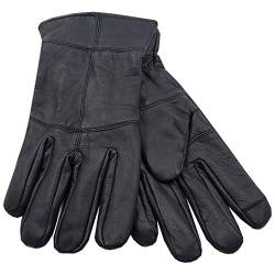 Herren Touchscreen-Lederhandschuhe Thinsulate gefüttert Thermo Winter Fahren Outdoor Gr. L-XL, Schwarz von SiXsigma Sports