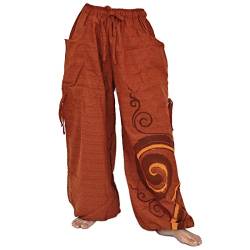 Haremshose Herren Damen Aladinhose Baggy Pants Bohemian Pants Drop Crotch Pants Verstellbare Länge Einheitsgröße, Orange, Einheitsgröße von Siamrose