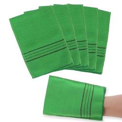 5-teilige asiatische Peeling-Handschuhe doppelseitig koreanische Schrubben Waschlappen Italien-Handtuch zum Entfernen abgestorbener Haut Hornhaut Schrubber Dusch-Peeling-Handschuh Badezubehör (Grün) von Sibba