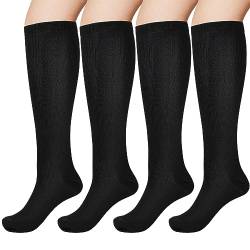 Sibba 2 Paar Lässige Schlauchsocken Kniehohe Dehnbare Socken Für Damen Knielange Strümpfe Beinwärmer Atmungsaktive Crew-Socken von Sibba