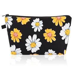 Sibba Mini-Make-Up-Tasche Gelbe Sonnenblume Tragbare Toilettenartikel Make-Up Kosmetikkoffer Kleine Aufbewahrung Organizer ReißVerschluss GeldböRse Niedliches Kulturset Gelbe Blumen Taschen-Organizer von Sibba