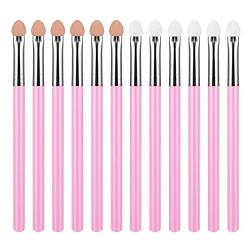 Sibba Schwamm Make-up Pinsel 12 Stück Rosa Make Up Set Lidschatten Konturstab Professionelle Augenmischung Puder Applikatoren Kit für Frauen Mädchen von Sibba