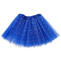 Sibba Sparkle Tutu Rock Ballett Tanz Skorts 3 Lagen Tüll Pailletten Sterne Röcke Rollenspiele Geburtstag Prinzessin Party für Mädchen Kleinkinder 2-7 Jahre Sport Outdoor Kleidung Kostüm (Blau) von Sibba