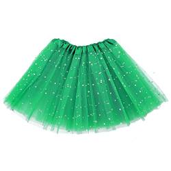 Sibba Tutus-Rock 3-Lagig Funkelnd TüLl Rüschen Mehrlagig Ballettkleid Tanz Mädchen Kinder Kleinkind Outdoor-Kleidung Kostüm (Grün) von Sibba
