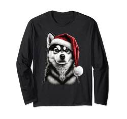 Sibirischer Husky-Weihnachtsmann auf Weihnachten, sibirischer Husky Langarmshirt von Siberian Husky lover apparel for Husky owner