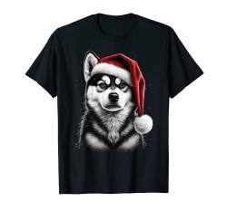 Sibirischer Husky-Weihnachtsmann auf Weihnachten, sibirischer Husky T-Shirt von Siberian Husky lover apparel for Husky owner