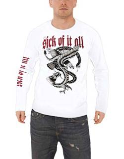 Sick Of It All T Shirt Eagle Nue York Hardcore offiziell Herren Long Sleeve, Weiß, S von Sick Of It All