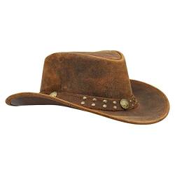 Sidewinder Cowboyhut Leder Western Hut Shapeable Style Herren und Damen Western Wide Brim Vintage Outback Old Style Hut von Sidewinder