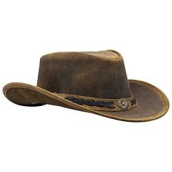 Sidewinder Cowboyhut Leder Western Hut Wildleder Shapeable Style Herren und Damen Western Wide Brim Vintage Outback Old Style Hut Bräunen Schwarz Alle Größen von Sidewinder