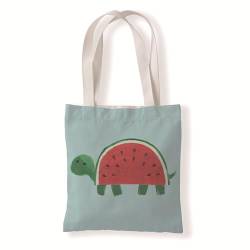 Stoffbeutel 33X37 Wassermelone Schildkröte Natürlicher Baumwolle Einkaufstaschen,Umweltfreundlich Super Stark Waschbar Mit,Alltagstasche,Arbeitstasche,Wiederverwendbare Stofftaschen von Siebe