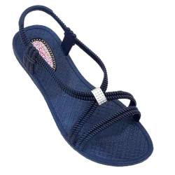 Badeschuhe Damen - Tenno - Schwimmschuhe Badesandalen Frauen - fällt klein aus - schmaler Schnitt - Navy,39 von Siebi's