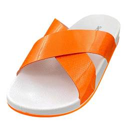 Siebi's Badeschuhe Damen • Solta • komfortable Frauen Badepantolette (Orange, Numeric_38) von Siebi's