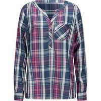 Sieh an! Damen Bluse jeansblau-fuchsia-kariert von Sieh an!