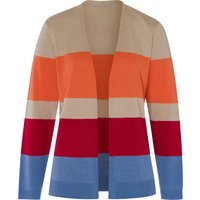 Sieh an! Damen Cardigan beige-orange-gestreift von Sieh an!