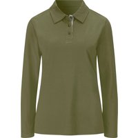 Sieh an! Damen Langarm-Poloshirt oliv von Sieh an!