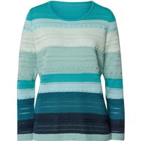 Sieh an! Damen Langarm-Pullover mint-türkis-gemustert von Sieh an!