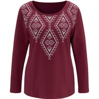 Sieh an! Damen Langarmshirt bordeaux-gemustert von Sieh an!