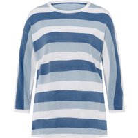 Sieh an! Damen Pullover eisblau-mittelblau-geringelt von Sieh an!