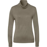 Sieh an! Damen Rollkragenpullover mit Ripp-Bündchen, khaki von Sieh an!