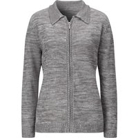 Sieh an! Damen Strickjacke grau-ecru-meliert von Sieh an!