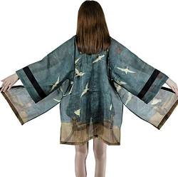 Siehin Damen Kimono Cardigan Japan Happi Kimono Frühling-Sommer Jacke Yukata Coat Ukiyoe Baggy Tops (Pattern 3) von Siehin