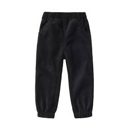 Siehin Jungen Mädchen Cordhose Kinder Herbst-Winter Fleece Lange Hose Jogginghose Freizeithosen mit Elastischem Bund von Siehin