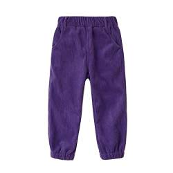 Siehin Jungen Mädchen Cordhose Kinder Herbst-Winter Fleece Lange Hose Jogginghose Freizeithosen mit Elastischem Bund von Siehin