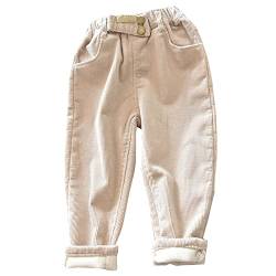 Siehin Jungen Mädchen Fleece Cordhose Kinder Herbst-Winter Lange Hose Jogginghose Freizeithosen mit Elastischem Bund von Siehin