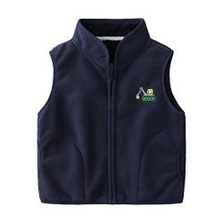 Siehin Kinder Jungen Fleeceweste Warm Fleece Vest Weste Atmungsaktive Outdoor Kapuzenweste (92, Blau) von Siehin