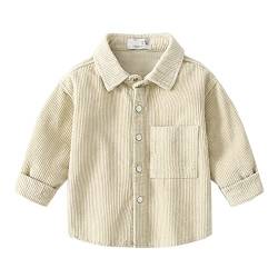 Siehin Kinder Jungen Herbst-Winter Cordhemd Freizeithemd Jacke Langarm Button-Down Hemden Tops von Siehin
