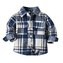 Siehin Kleinkind Baby Herbst-Winter Kariertes Flanellhemd Jacke Jungen Mädchen Langarm Button-Down Hemden von Siehin