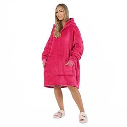 Sienna Damen, Fleece Hoodie Tragbare Decke Geschenke für Frauen, Ultra Weich Warm Bequem Gemütlich Übergroß Kapuzenüberwurf Mädchen Erwachsene Männer Jungen, Fuchsia, Einheitsgröße von Sienna