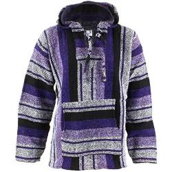 Mexikanischer Baja Jerga Hoodie Pullover, lavendel, XX-Large von Siesta