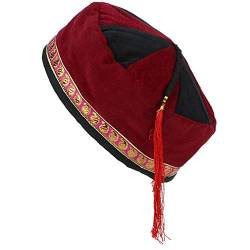 Siesta Nepalesisch Velvet Rauchen Hut - Rot Schwarz, L von Siesta