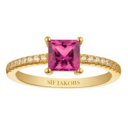 Sif Jakobs Jewellery SJ-R42280-PKCZ-YG Ring für Damen Ellera Quadrato Goldfarben Pink von Sif Jakobs Jewellery