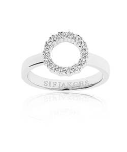 Sif Jakobs Ring Silver Minimalist Ring mit Cubic Zirkonia Biella SJ-R337-CZ - Circuit: 60 mm sSF0063-60, Estándar, Nicht-Edelmetall, Kein Edelstein von Sif Jakobs
