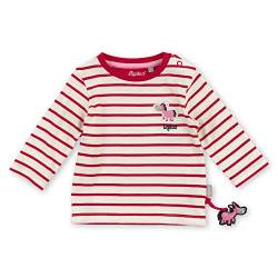 Sigikid Baby-Mädchen Langarmshirt Hemd, rot-weiß/gestreift/Pferd, 62 von Sigikid